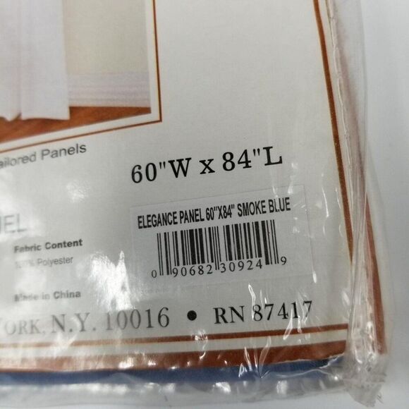 Vintage Elegance Sheer Window Panel Rod Pocket Curtain 84 Inch Smoke Blue Voile - Picture 3 of 4